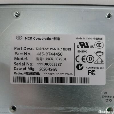 445-0744450 NCR FO7SBL 디스플레이 패널 NCR 부품 목록